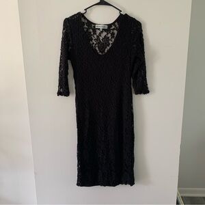 Almost Famous Black Lace Overlay Dress Size Large